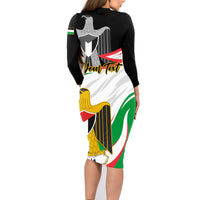 Personalised Palestine Independence Day Family Matching Long Sleeve Bodycon Dress and Hawaiian Shirt Palestinian Coat Of Arms Special Version - Wonder Print Shop