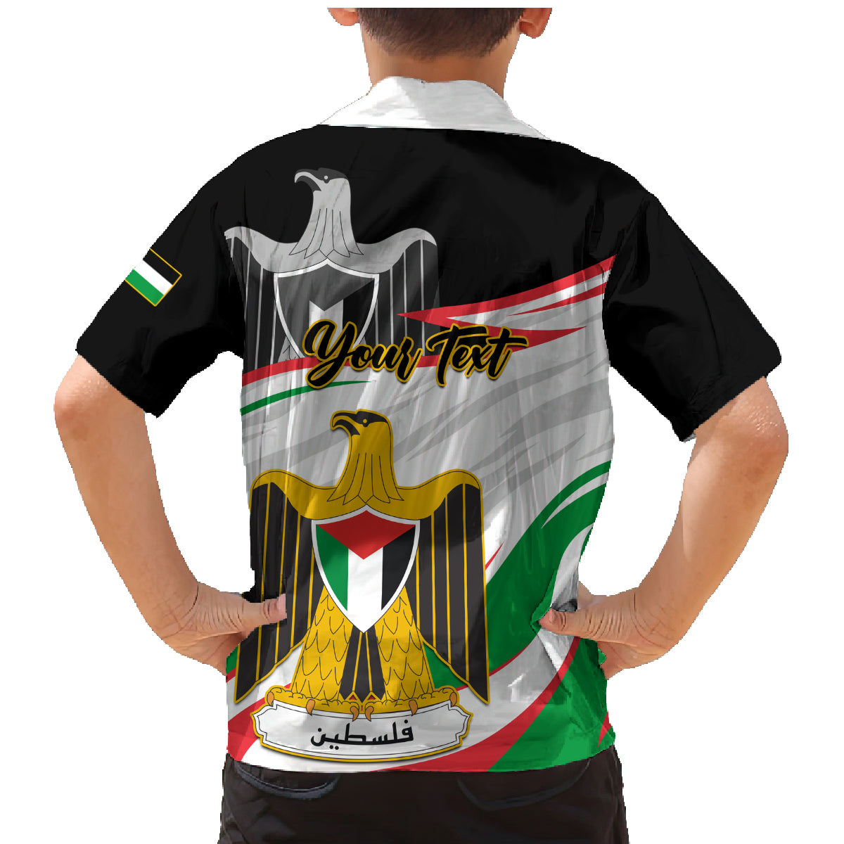 Personalised Palestine Independence Day Family Matching Mermaid Dress and Hawaiian Shirt Palestinian Coat Of Arms Special Version - Wonder Print Shop