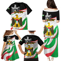 Personalised Palestine Independence Day Family Matching Puletasi Dress and Hawaiian Shirt Palestinian Coat Of Arms Special Version - Wonder Print Shop