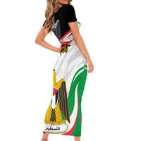 Personalised Palestine Independence Day Family Matching Short Sleeve Bodycon Dress and Hawaiian Shirt Palestinian Coat Of Arms Special Version - Wonder Print Shop