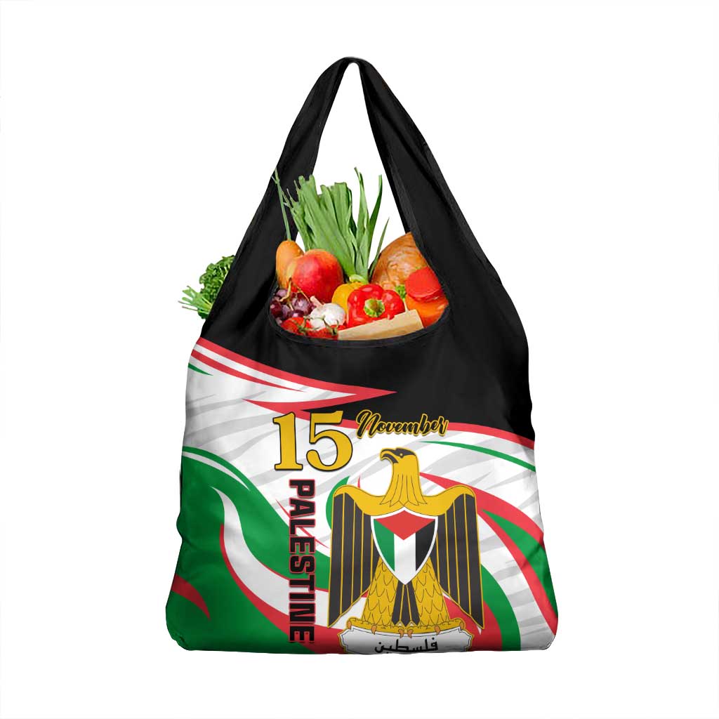 Personalised Palestine Independence Day Grocery Bag Palestinian Coat Of Arms Special Version