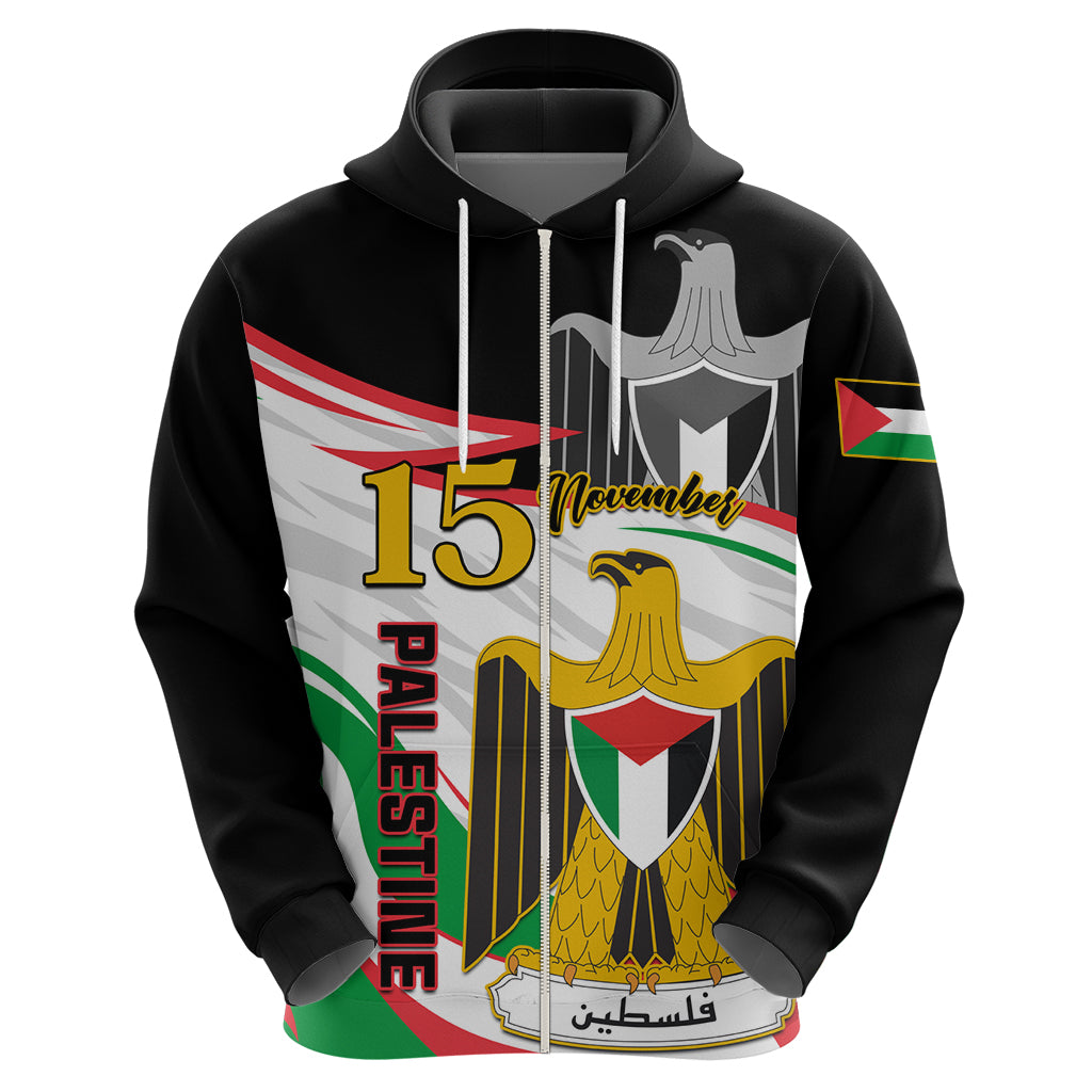 Personalised Palestine Independence Day Hoodie Palestinian Coat Of Arms Special Version - Wonder Print Shop
