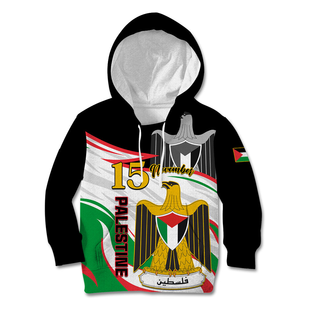 personalised-palestine-independence-day-kid-hoodie-palestinian-coat-of-arms-special-version
