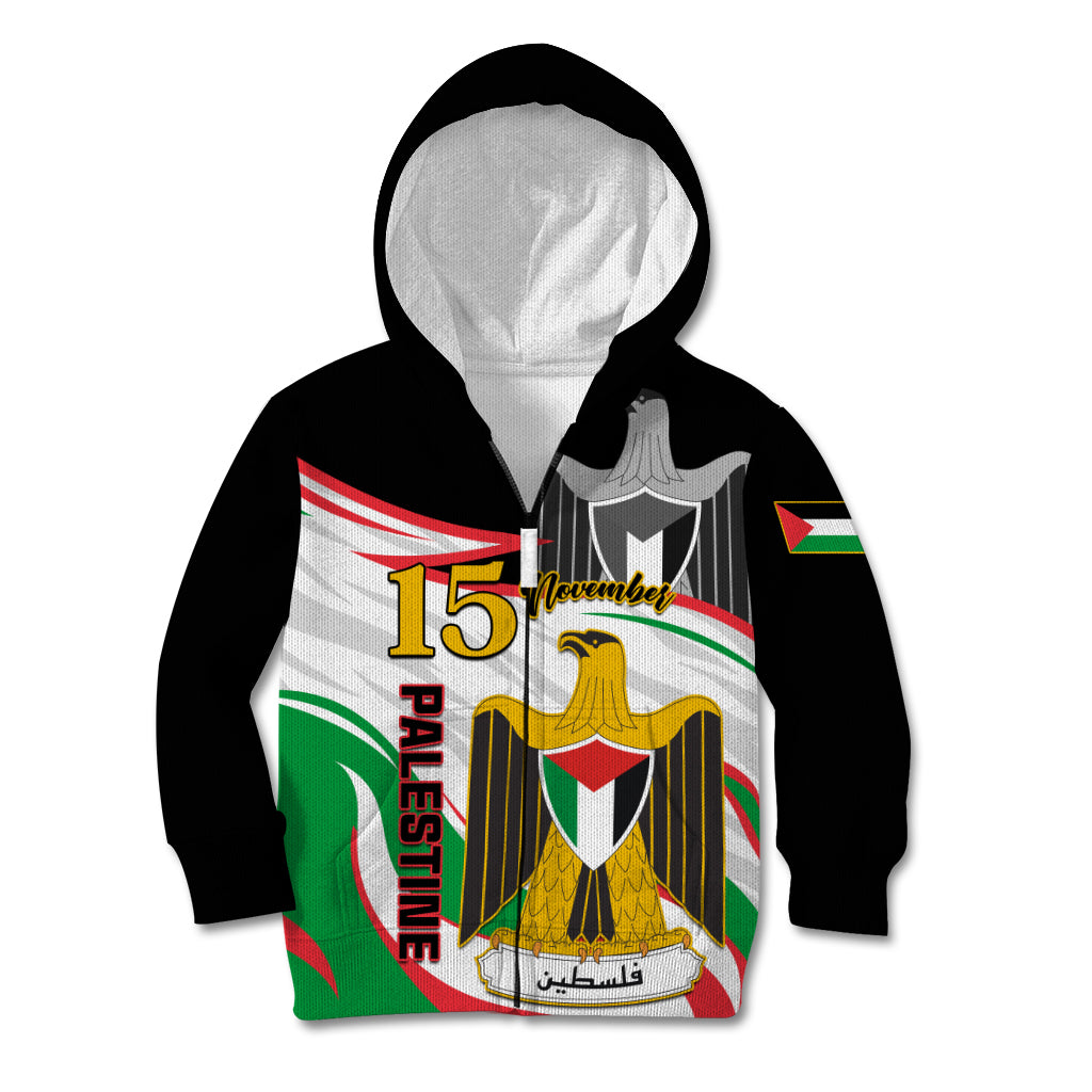 Personalised Palestine Independence Day Kid Hoodie Palestinian Coat Of Arms Special Version - Wonder Print Shop