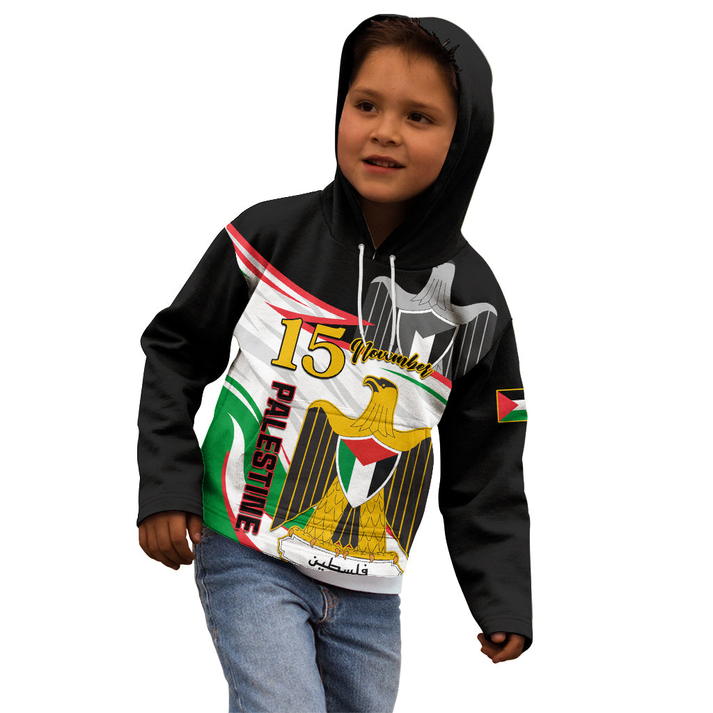 Personalised Palestine Independence Day Kid Hoodie Palestinian Coat Of Arms Special Version - Wonder Print Shop