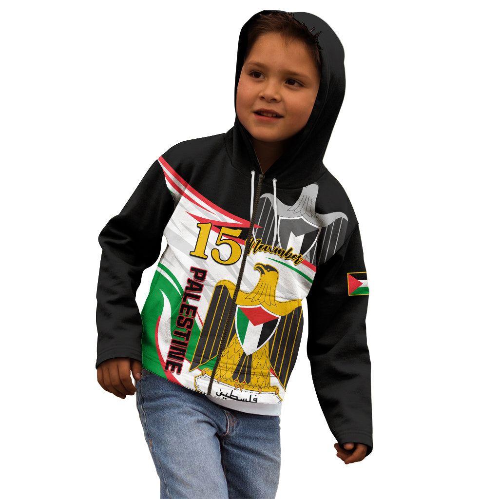 Personalised Palestine Independence Day Kid Hoodie Palestinian Coat Of Arms Special Version - Wonder Print Shop