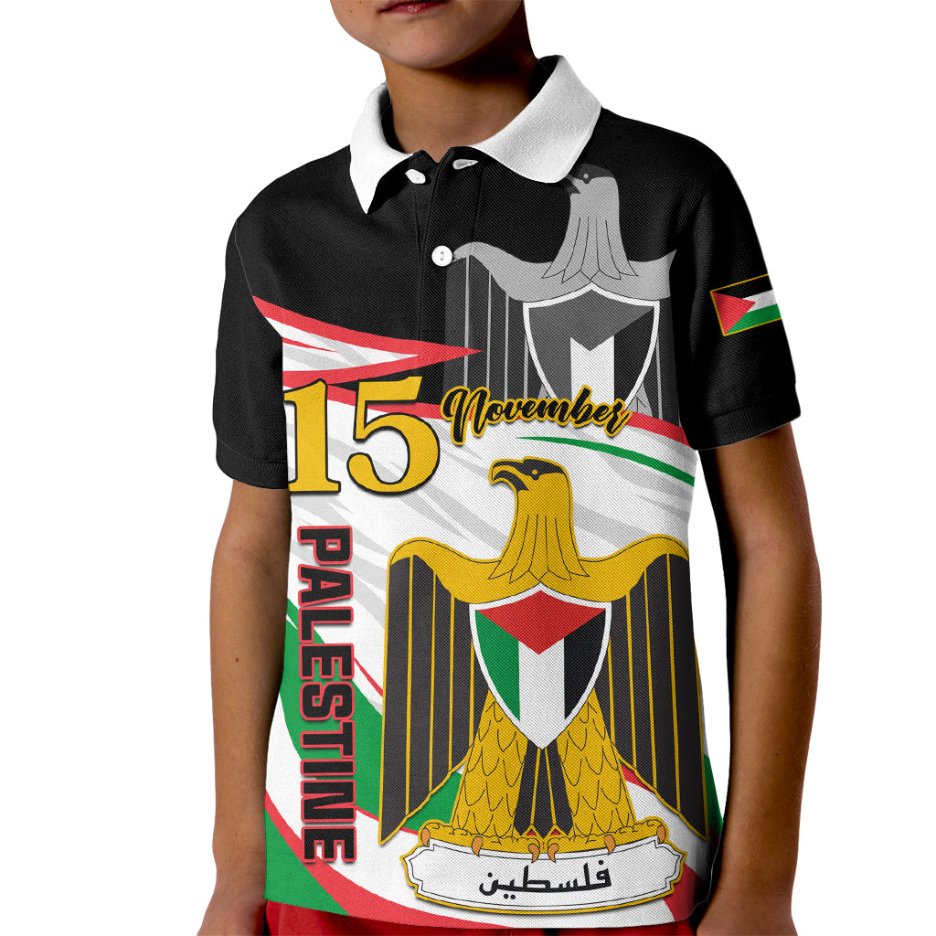 Personalised Palestine Independence Day Kid Polo Shirt Palestinian Coat Of Arms Special Version - Wonder Print Shop