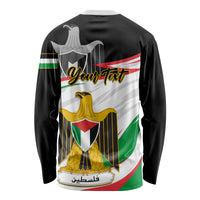 Personalised Palestine Independence Day Long Sleeve Shirt Palestinian Coat Of Arms Special Version - Wonder Print Shop