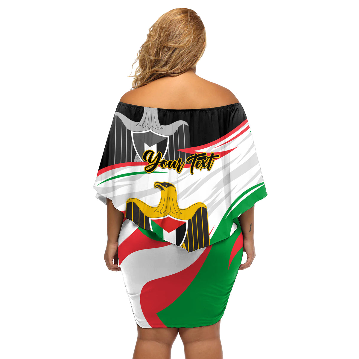 Personalised Palestine Independence Day Off Shoulder Short Dress Palestinian Coat Of Arms Special Version - Wonder Print Shop