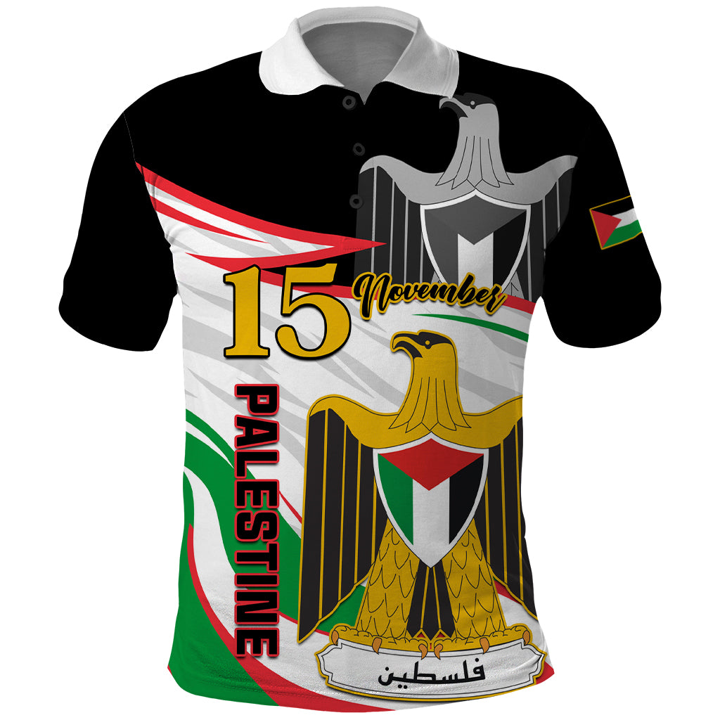 Personalised Palestine Independence Day Polo Shirt Palestinian Coat Of Arms Special Version - Wonder Print Shop