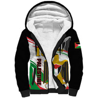 Personalised Palestine Independence Day Sherpa Hoodie Palestinian Coat Of Arms Special Version - Wonder Print Shop
