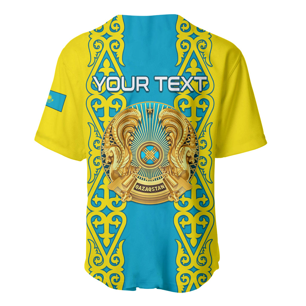 Personalised Kazakhstan Independence Day Baseball Jersey Kazakhstanian Coat Of Arms Special Version - Wonder Print Shop