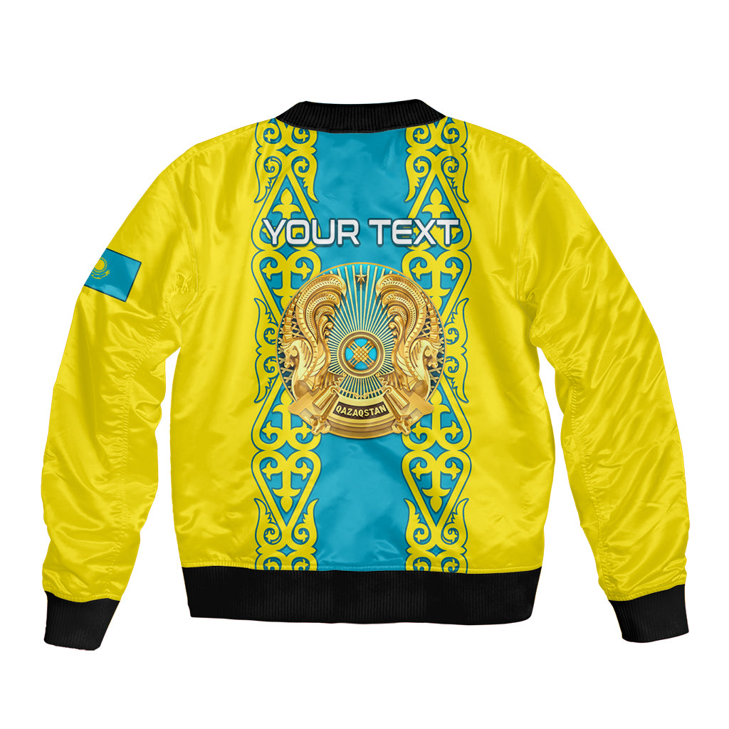 Personalised Kazakhstan Independence Day Bomber Jacket Kazakhstanian Coat Of Arms Special Version - Wonder Print Shop