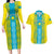 Personalised Kazakhstan Independence Day Couples Matching Long Sleeve Bodycon Dress and Hawaiian Shirt Kazakhstanian Coat Of Arms Special Version - Wonder Print Shop