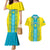 Personalised Kazakhstan Independence Day Couples Matching Mermaid Dress and Hawaiian Shirt Kazakhstanian Coat Of Arms Special Version - Wonder Print Shop