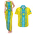 Personalised Kazakhstan Independence Day Couples Matching Tank Maxi Dress and Hawaiian Shirt Kazakhstanian Coat Of Arms Special Version - Wonder Print Shop