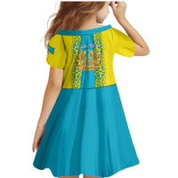 Personalised Kazakhstan Independence Day Family Matching Mermaid Dress and Hawaiian Shirt Kazakhstanian Coat Of Arms Special Version - Wonder Print Shop