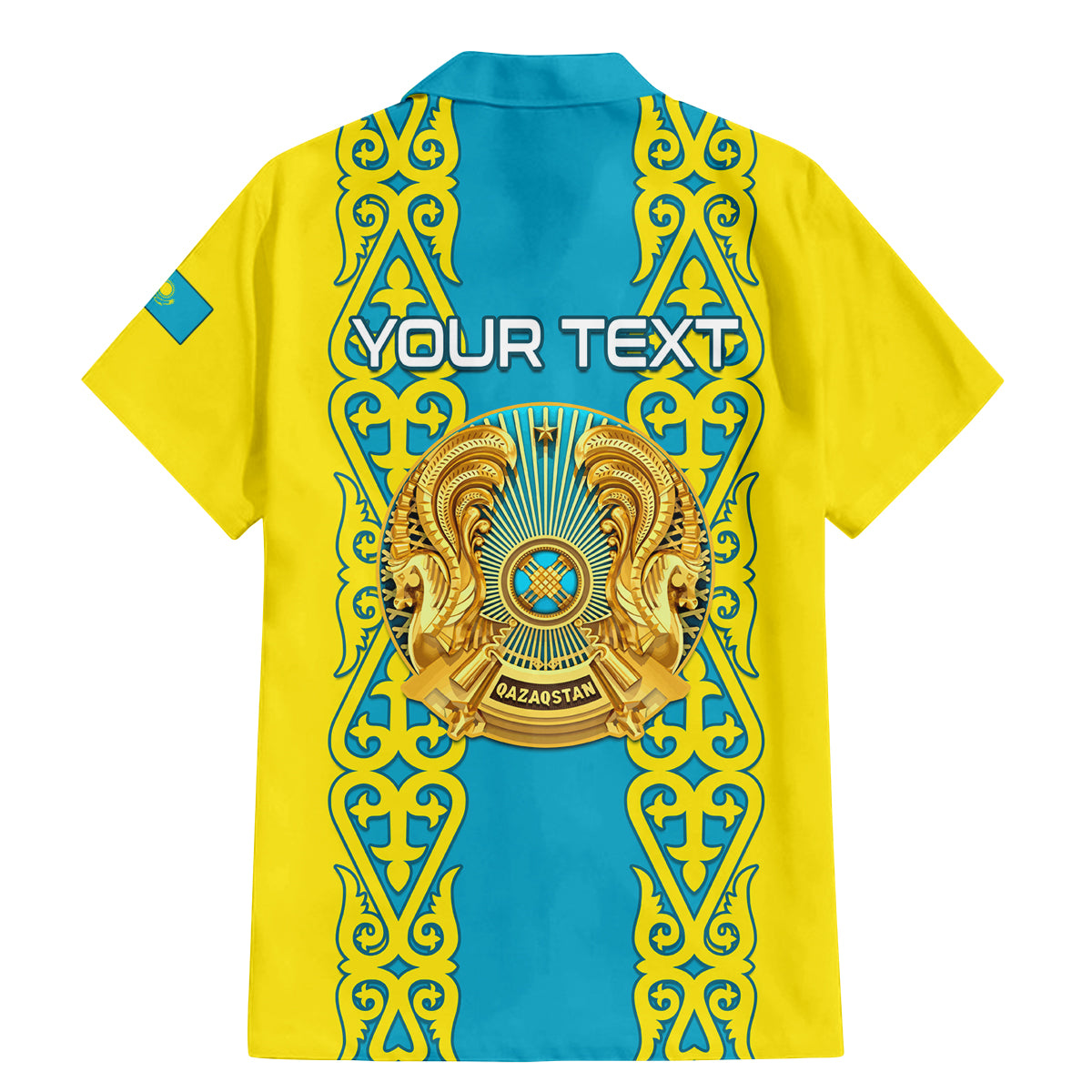 Personalised Kazakhstan Independence Day Family Matching Mermaid Dress and Hawaiian Shirt Kazakhstanian Coat Of Arms Special Version - Wonder Print Shop