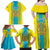 Personalised Kazakhstan Independence Day Family Matching Off Shoulder Maxi Dress and Hawaiian Shirt Kazakhstanian Coat Of Arms Special Version - Wonder Print Shop