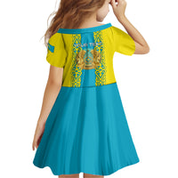 Personalised Kazakhstan Independence Day Family Matching Puletasi Dress and Hawaiian Shirt Kazakhstanian Coat Of Arms Special Version - Wonder Print Shop