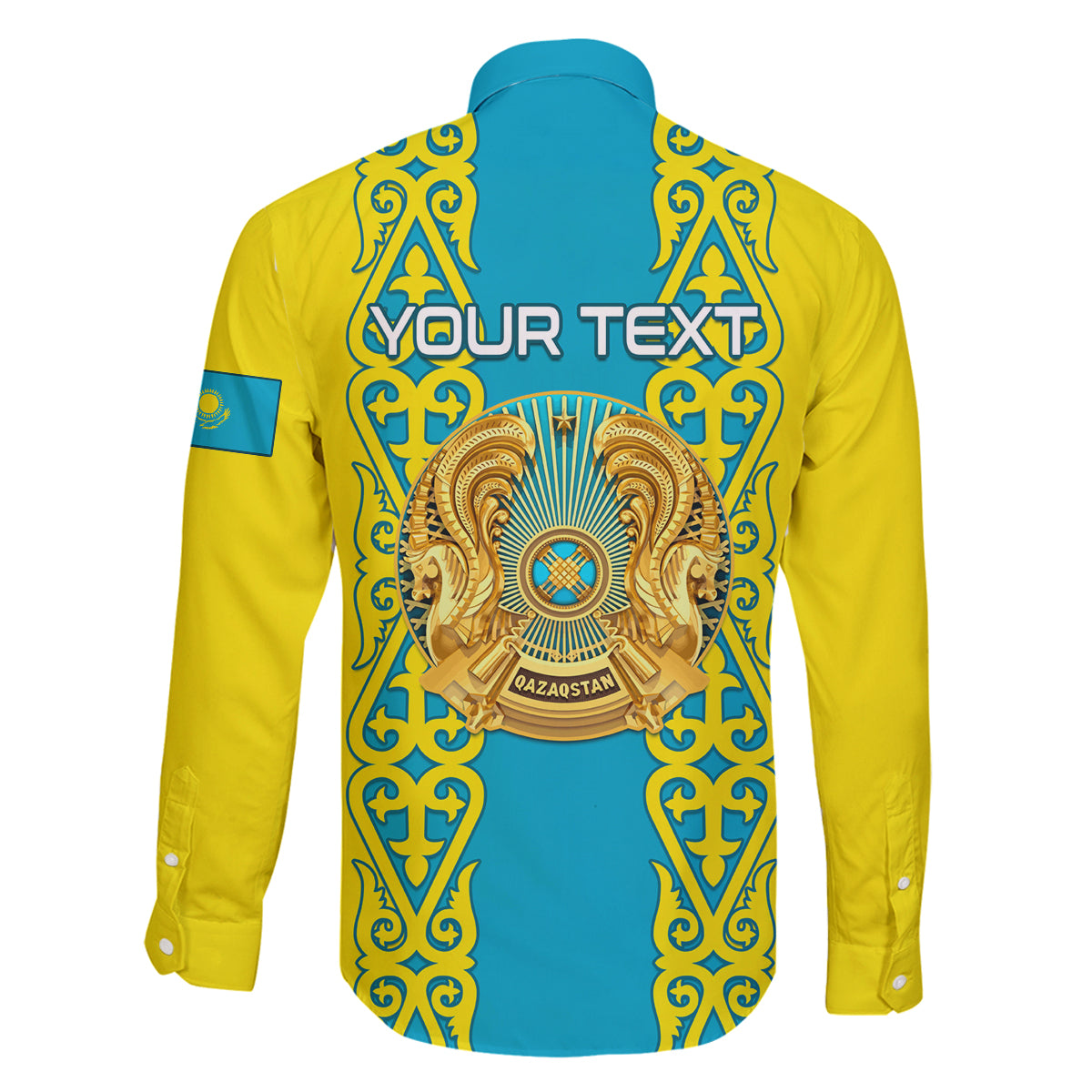 Personalised Kazakhstan Independence Day Family Matching Puletasi Dress and Hawaiian Shirt Kazakhstanian Coat Of Arms Special Version - Wonder Print Shop