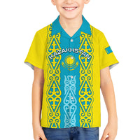 Personalised Kazakhstan Independence Day Family Matching Tank Maxi Dress and Hawaiian Shirt Kazakhstanian Coat Of Arms Special Version - Wonder Print Shop