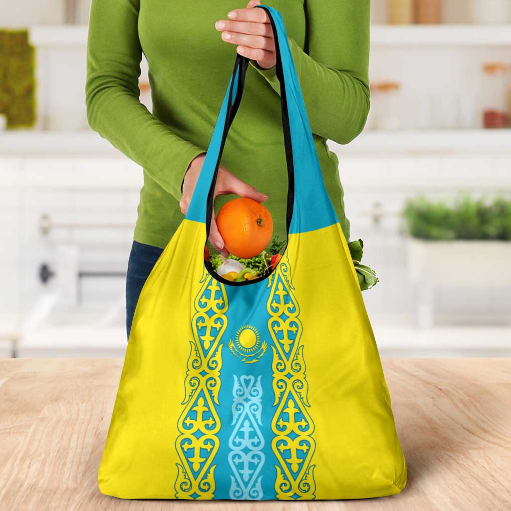 Personalised Kazakhstan Independence Day Grocery Bag Kazakhstanian Coat Of Arms Special Version
