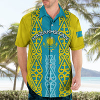 Personalised Kazakhstan Independence Day Hawaiian Shirt Kazakhstanian Coat Of Arms Special Version - Wonder Print Shop