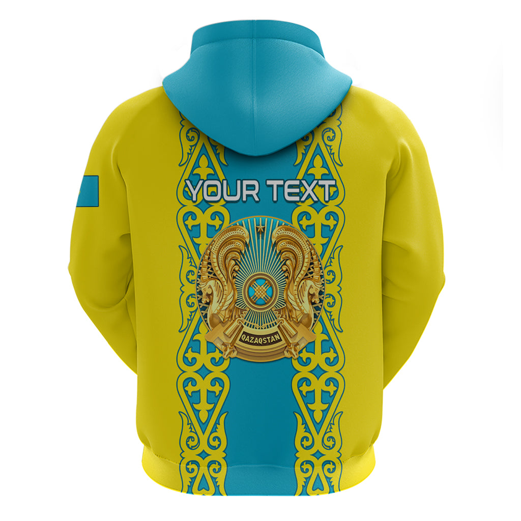 Personalised Kazakhstan Independence Day Hoodie Kazakhstanian Coat Of Arms Special Version - Wonder Print Shop