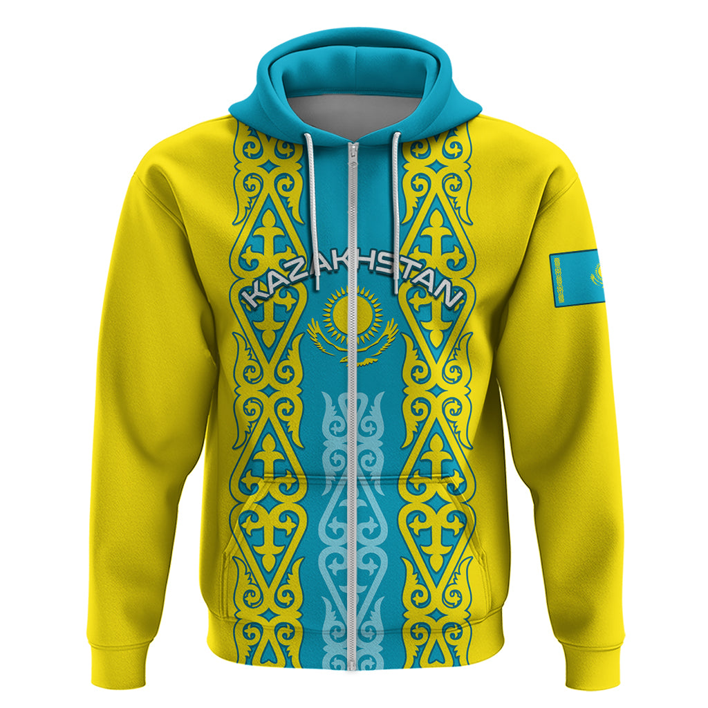 Personalised Kazakhstan Independence Day Hoodie Kazakhstanian Coat Of Arms Special Version - Wonder Print Shop