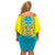 Personalised Kazakhstan Independence Day Off Shoulder Short Dress Kazakhstanian Coat Of Arms Special Version - Wonder Print Shop