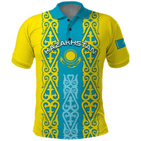 Personalised Kazakhstan Independence Day Polo Shirt Kazakhstanian Coat Of Arms Special Version - Wonder Print Shop