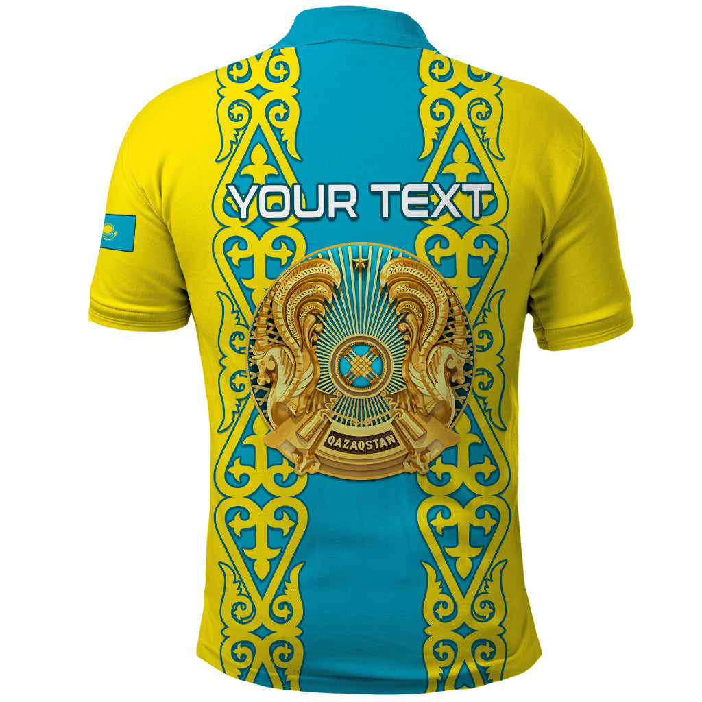 Personalised Kazakhstan Independence Day Polo Shirt Kazakhstanian Coat Of Arms Special Version - Wonder Print Shop