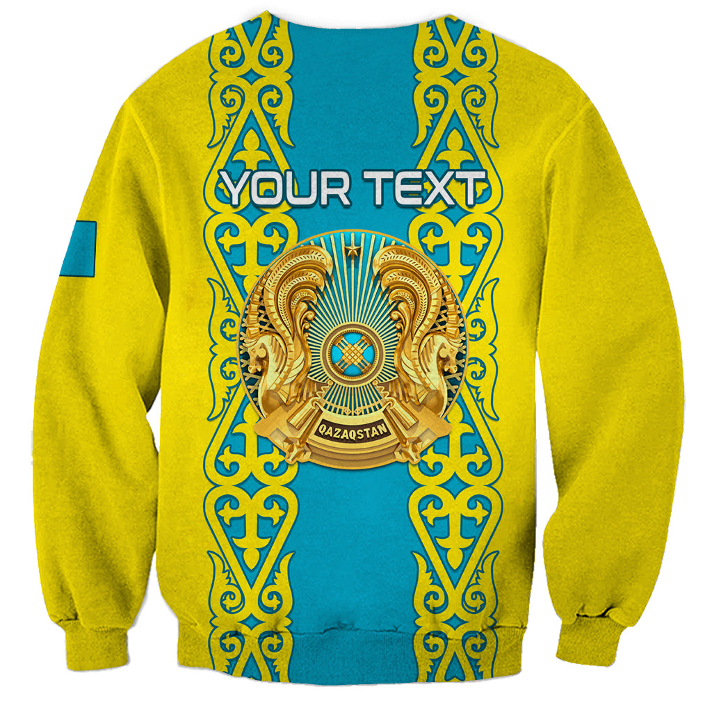 Personalised Kazakhstan Independence Day Sweatshirt Kazakhstanian Coat Of Arms Special Version - Wonder Print Shop