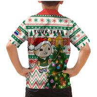 Personalised South Africa Rugby Christmas Family Matching Mermaid Dress and Hawaiian Shirt Cute Springbok With Christmas Tree - Wonder Print Shop