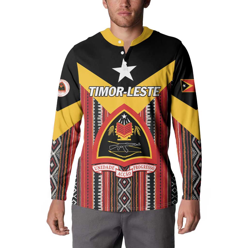 Personalized East Timor Button Sweatshirt Timor-Leste Tais Pattern - Wonder Print Shop