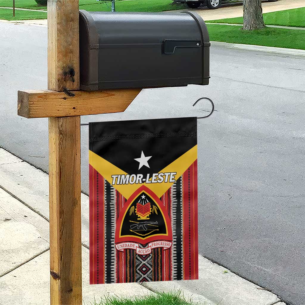 East Timor Garden Flag Timor-Leste Tais Pattern - Wonder Print Shop