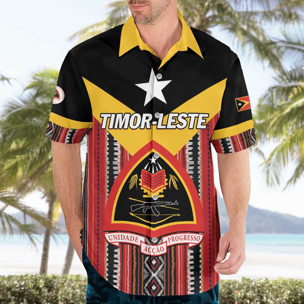 Personalized East Timor Hawaiian Shirt Timor-Leste Tais Pattern - Wonder Print Shop
