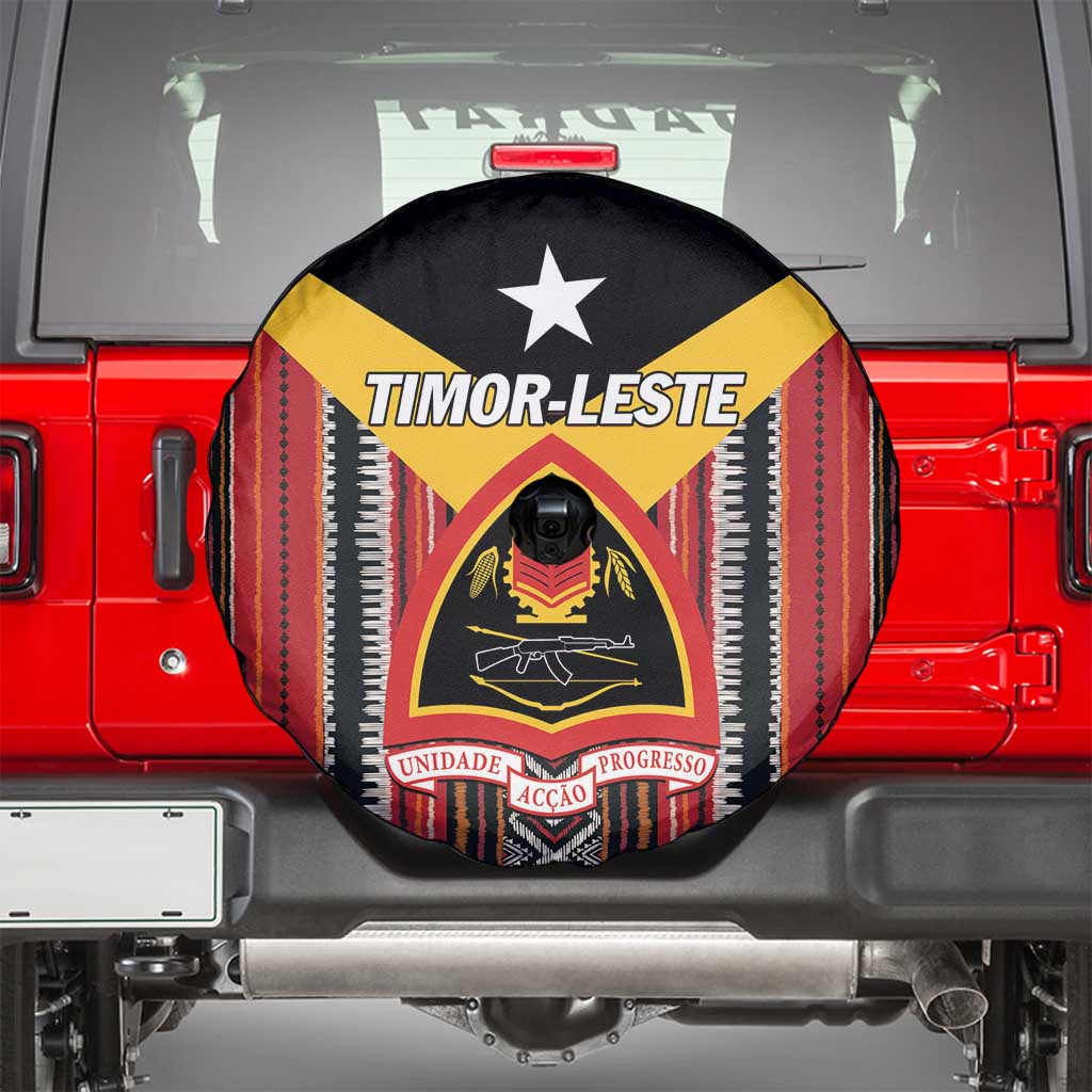 East Timor Spare Tire Cover Timor-Leste Tais Pattern - Wonder Print Shop
