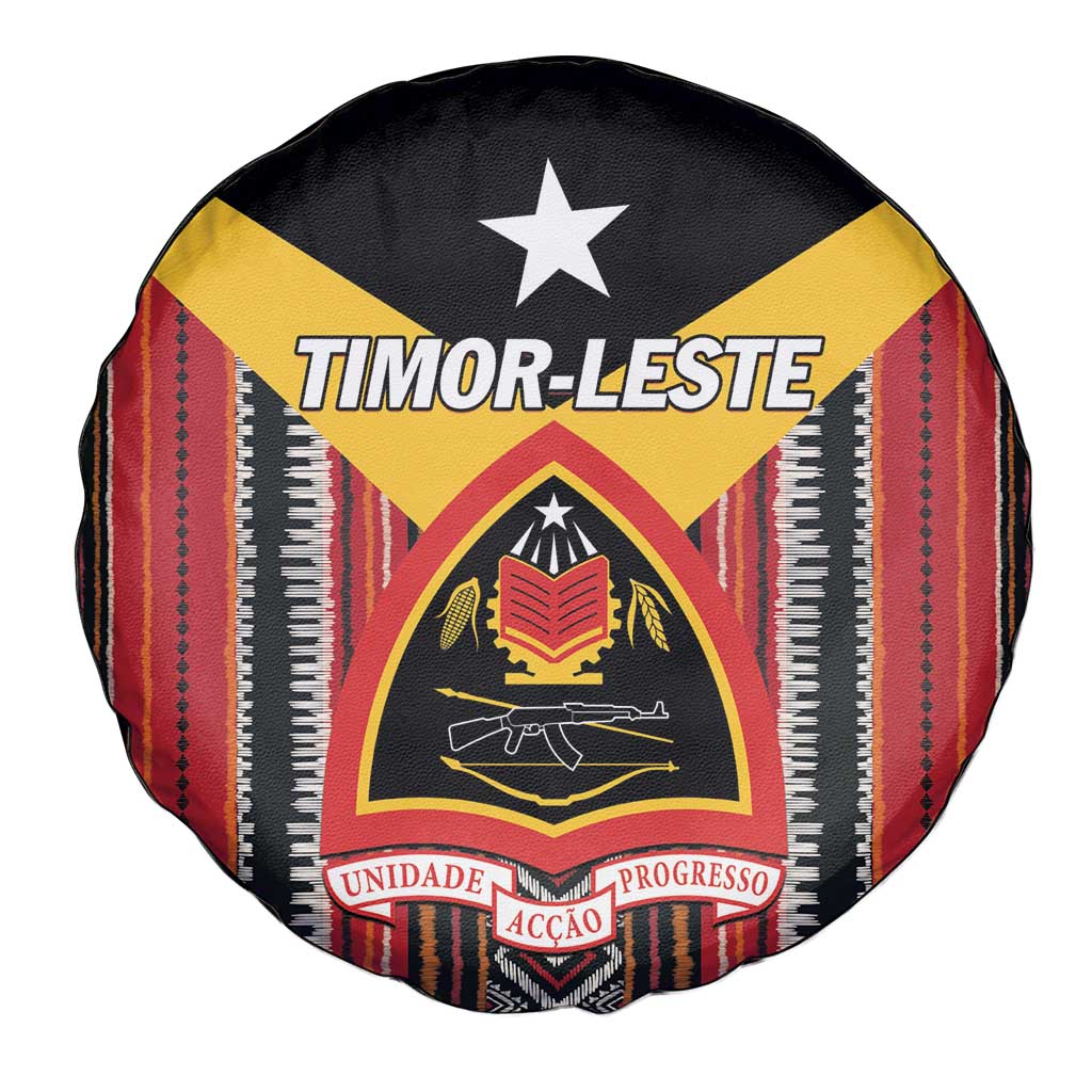 East Timor Spare Tire Cover Timor-Leste Tais Pattern - Wonder Print Shop