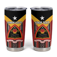 Personalized East Timor Tumbler Cup Timor-Leste Tais Pattern - Wonder Print Shop