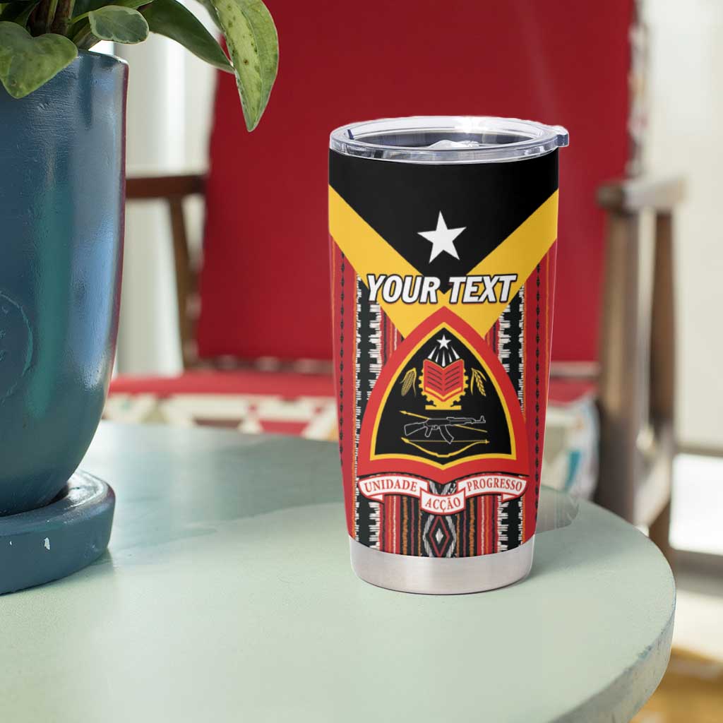 Personalized East Timor Tumbler Cup Timor-Leste Tais Pattern - Wonder Print Shop