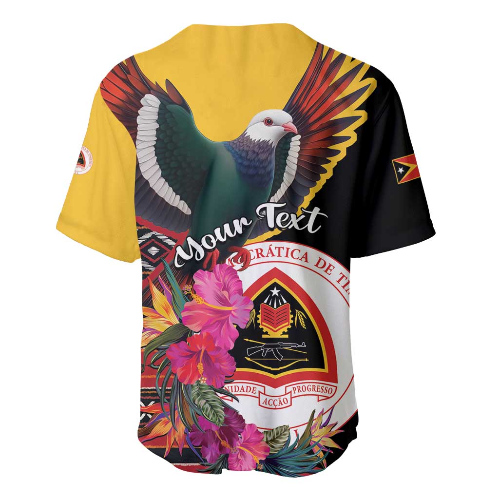 Personalized Timor-Leste Baseball Jersey Timor Imperial Pigeon Hibiscus - Wonder Print Shop