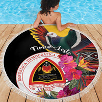 Timor-Leste Beach Blanket Timor Imperial Pigeon Hibiscus - Wonder Print Shop