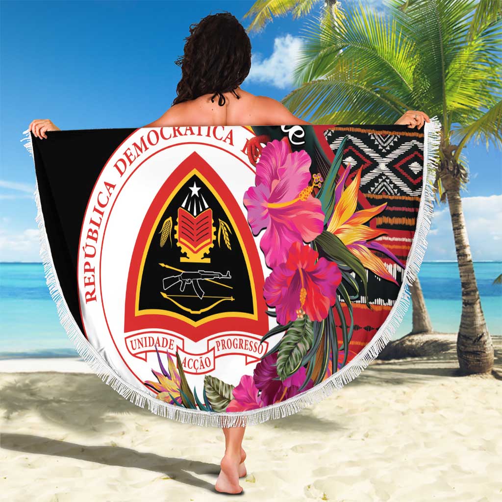 Timor-Leste Beach Blanket Timor Imperial Pigeon Hibiscus - Wonder Print Shop
