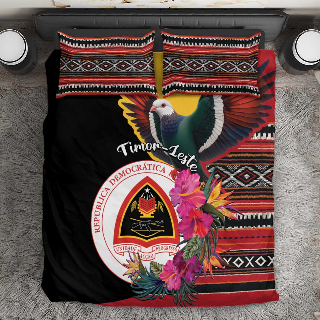 Timor-Leste Bedding Set Timor Imperial Pigeon Hibiscus - Wonder Print Shop