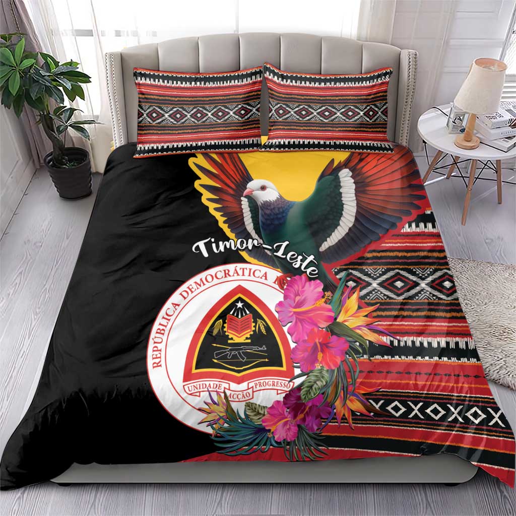Timor-Leste Bedding Set Timor Imperial Pigeon Hibiscus - Wonder Print Shop