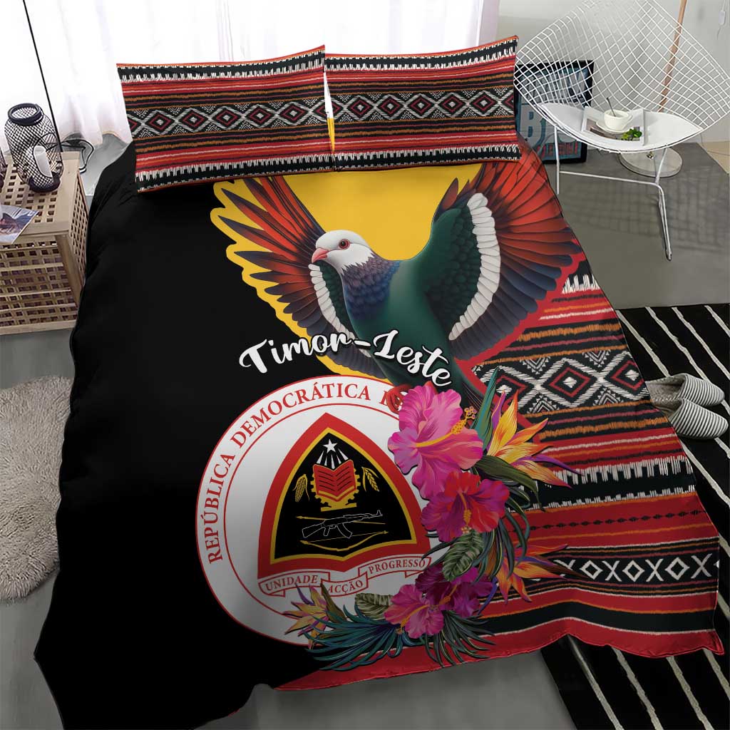 Timor-Leste Bedding Set Timor Imperial Pigeon Hibiscus - Wonder Print Shop