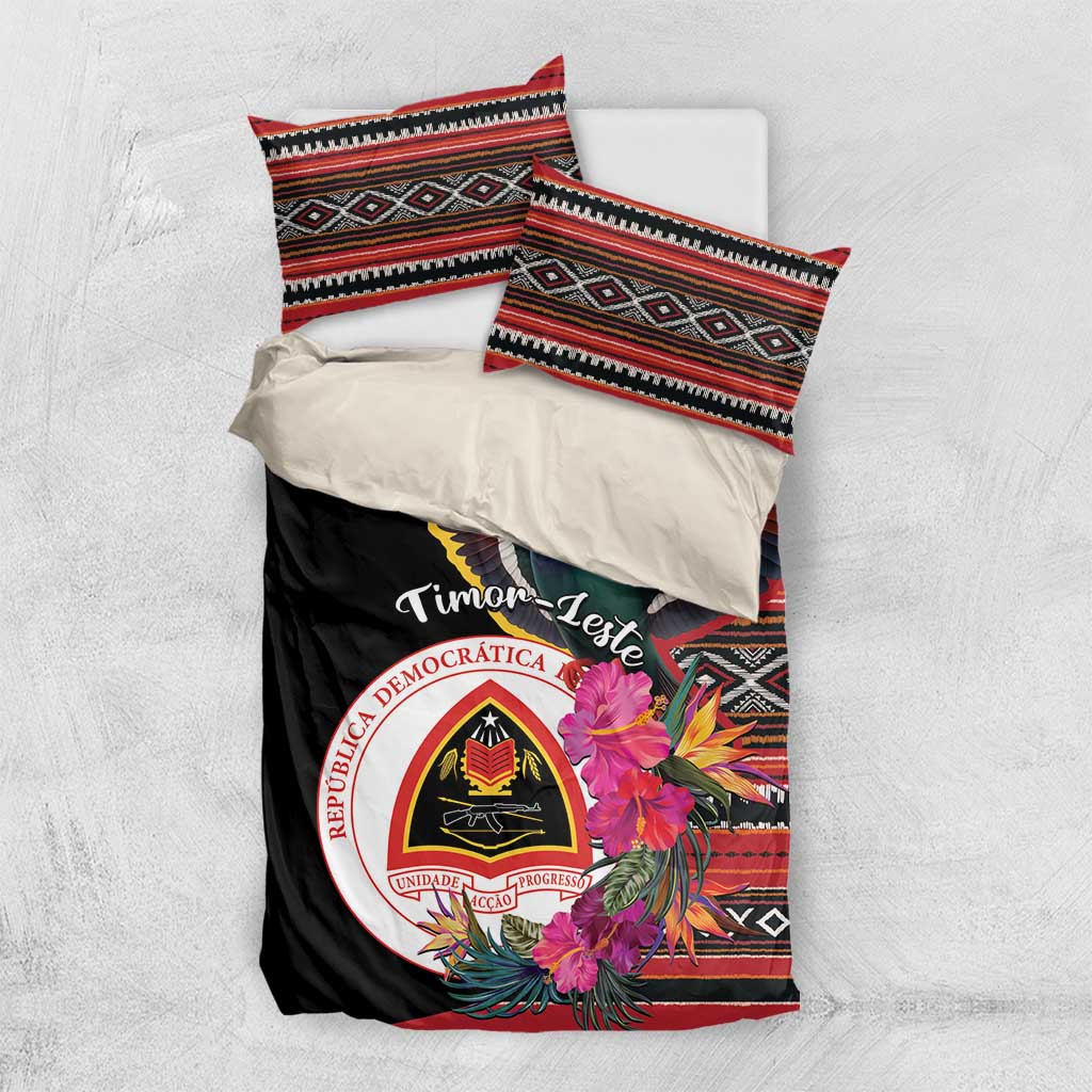 Timor-Leste Bedding Set Timor Imperial Pigeon Hibiscus - Wonder Print Shop
