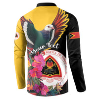 Personalized Timor-Leste Button Sweatshirt Timor Imperial Pigeon Hibiscus - Wonder Print Shop